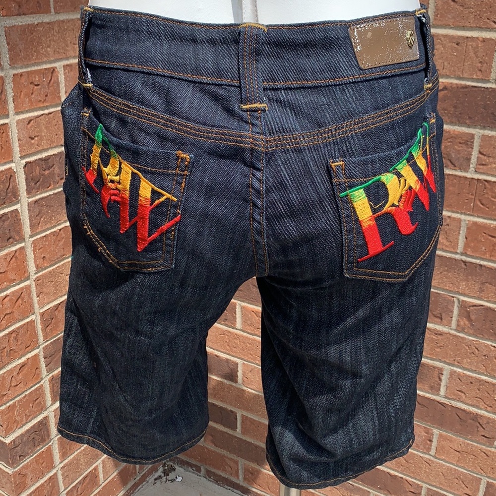 Vintage Rocawear Jean denim long Bermuda shorts size 5